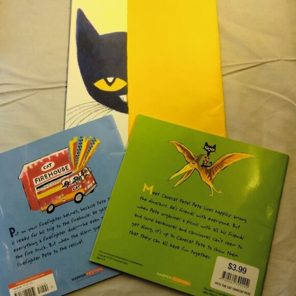 Pete the Cat Cavecat Firefighter White Shoes James Dean Paperback Book Lot 3 - Picture 13 of 14
